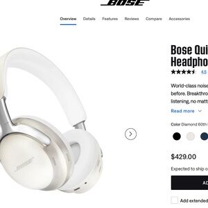 BRAND NEW UNOPENED BOX BOSE  QUIET COMFORT ULTRA HEADPHONES WHITE SMOKE